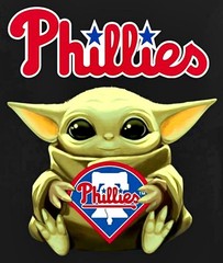 (2) Philadelphia Phillies Baby Yoda Star Wars Vinyl Stickers 4.5×3.75 Car Decals