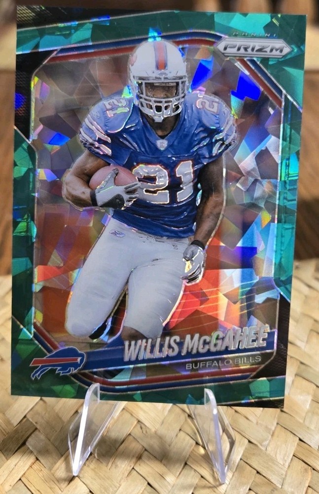 2025 Panini Prizm – Willis McGahee #45 Green Cracked Ice Buffalo Bills