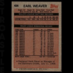 1983 Topps – Earl Weaver #426 Baltimore Orioles ⚾ Baseball Card