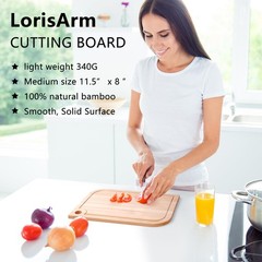 LorisArm 11.5&Prime;x 8&Prime; Small Bamboo Wood Cutting 11.5&Prime;L x 8&Prime;W, Natural