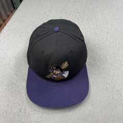 VINTAGE Merrillville Mud Dogs Hat Adult New Era Black Minors Snapback Cap 90s