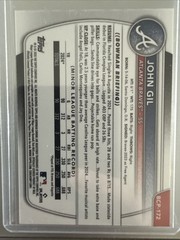 2025 Bowman Chrome 1st John Gil #BCP-172 True Blue Refractor /150 Braves
