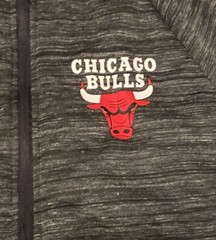 Chicago Bulls Full Zip Hoodie Sweatshirt Mens Medium UNK Charcoal NBA NWT $80