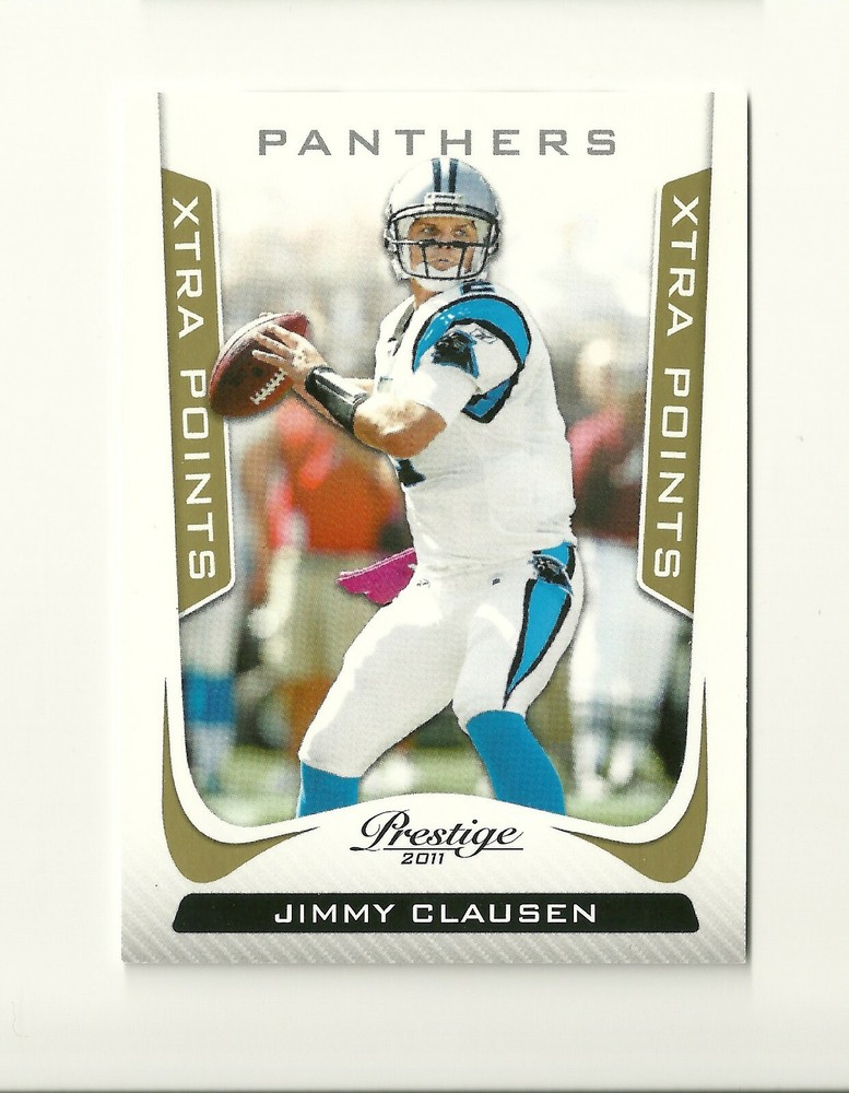 2011 Prestige Xtra Points Gold #28 Jimmy Clausen /250 Panthers Notre Dame