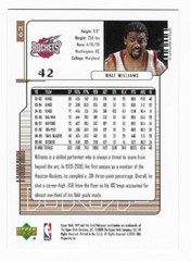 2000-01 Upper Deck MVP Walt Williams Houston Rockets Basketball Card #63