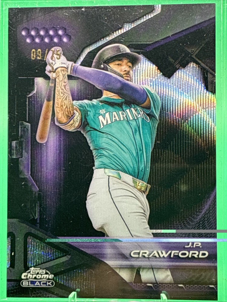 2026 Topps Chrome Black – J.P. Crawford #80 Purple Wave Refractor /75
