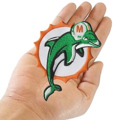 10 pcs Miami Dolphins Football Logo Size 3.5 in x 4.5 in Sew Iron On Patches