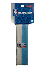 NBA Logo Terry Headband Light Blue White –Official Licensed Basketball Sweatband