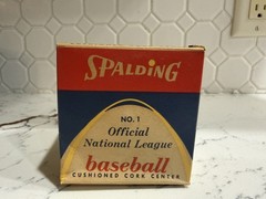 Vintage Spalding official national league baseball No. 1 Cork 1950s Sealed box