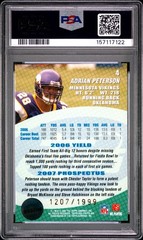 Topps 2007 eTopps Adrian Peterson RC #4 1306/1999 PSA 9 Vikings