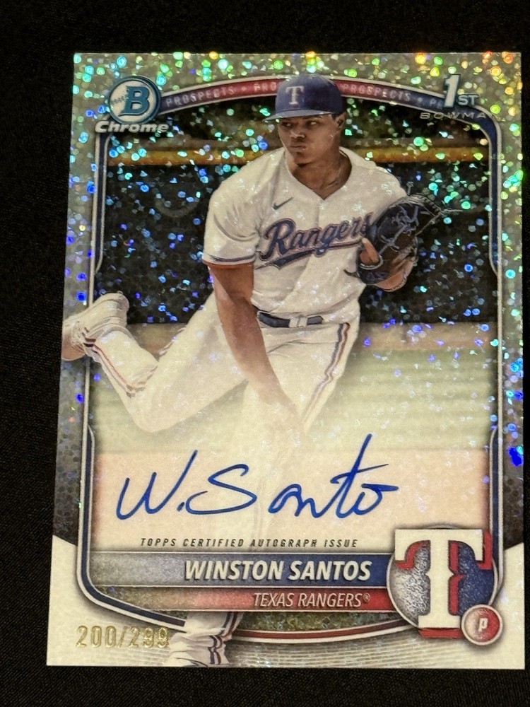 2025 Bowman – Chrome Prospect Auto Winston Santos #CPA-WS Speckle Refractor /299