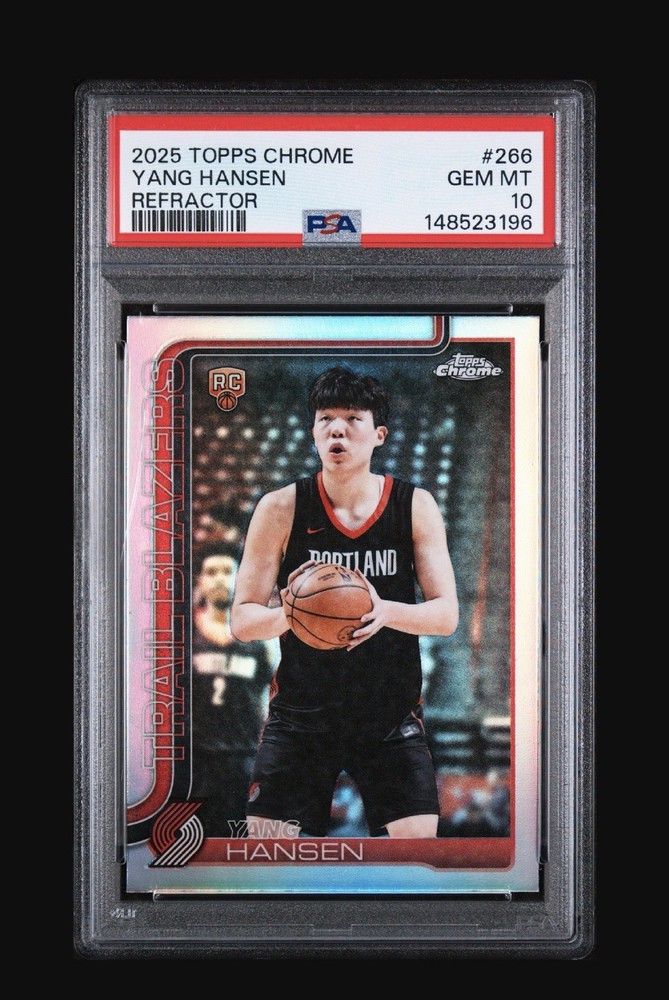 2025 TOPPS CHROME #266 YANG HANSEN REFRACTOR ROOKIE RC PSA 10