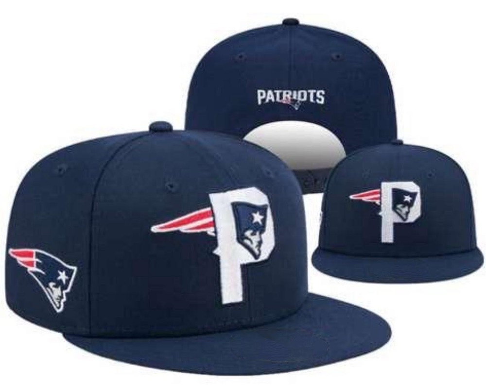 New England Patriots Snapback Hat Adjustable Fit Navy Flat Brim Embroidered Cap