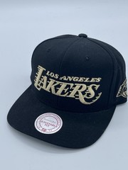Mitchell & Ness Hardwood Classics Los Angeles Lakers Black Snapback Hat NBA New