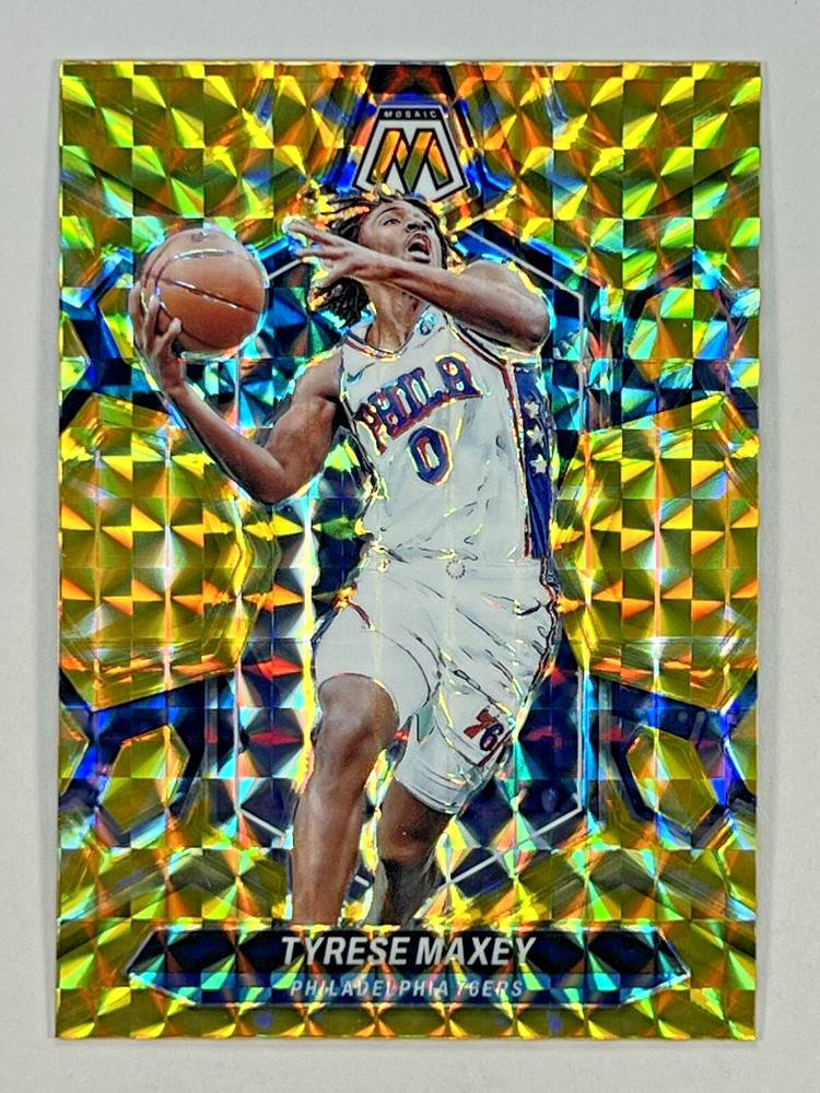 Tyrese Maxey 2023-24 Panini Mosaic – Reactive Yellow #79