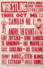 SAMOAN NO. 1 VS ANDRE THE GIANT 8X10 POSTER PHOTO WRESTLING PICTURE WWF