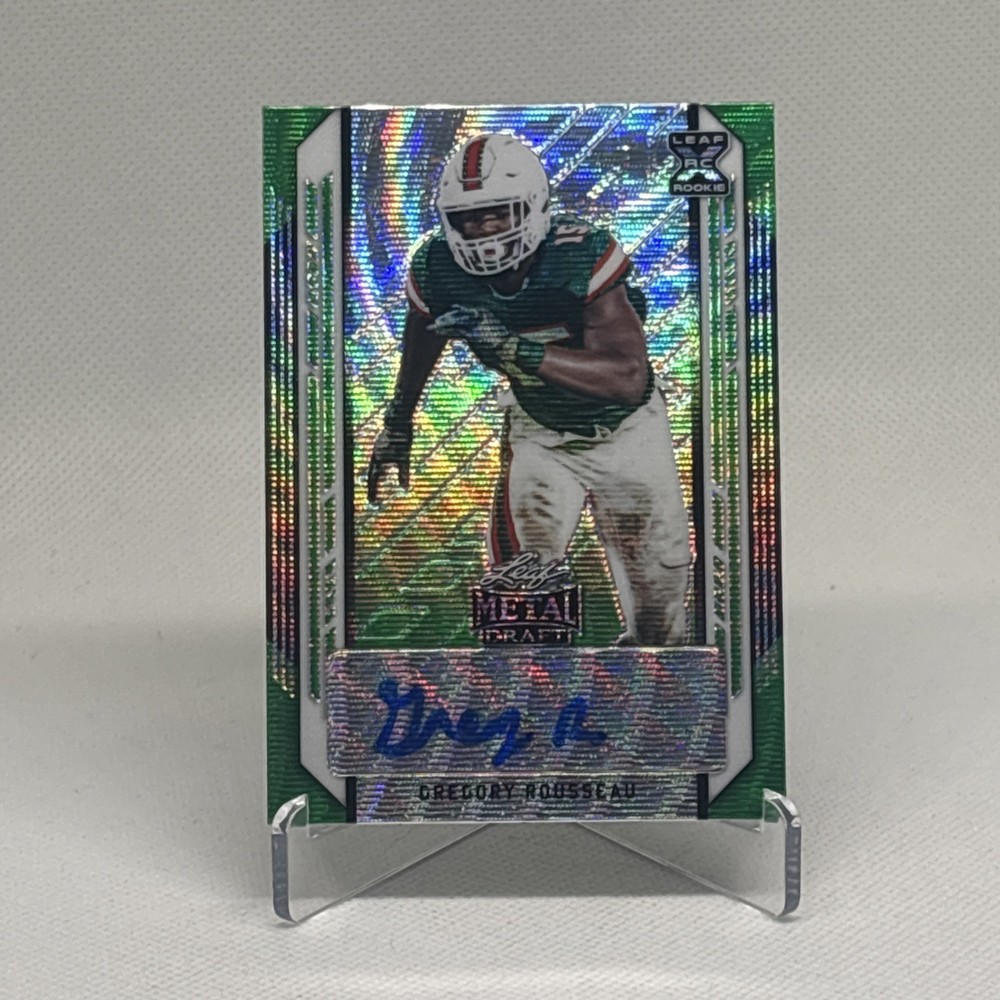 2021 Leaf Metal Draft – Greg Rousseau #BA-GR1 Green Prismatic Wave /5 Auto BILLS