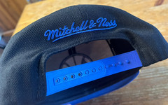 Golden State Warriors Snapback Hat Mitchell & Ness NBA Dark Blackout Logo