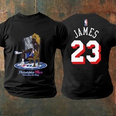 NEW!! LeBron James Philadelphia 76ers Mitchell & Ness Caricature T-Shirt