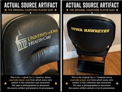 Caitlin Clark 3/50 Iowa Hawkeyes Game Used Courtside Chair Relic WNBA Fever