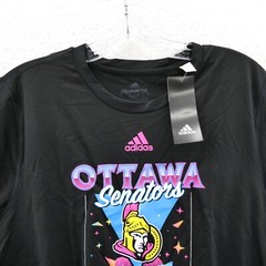 Ottawa Senators Shirt Mens Medium Adidas Black NHL Hockey Sport Tee Athletic New