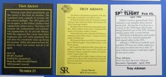 Troy Aikman 9-Card Lot _ Exact Lot (C) includes Promo and Limited-Print Cards