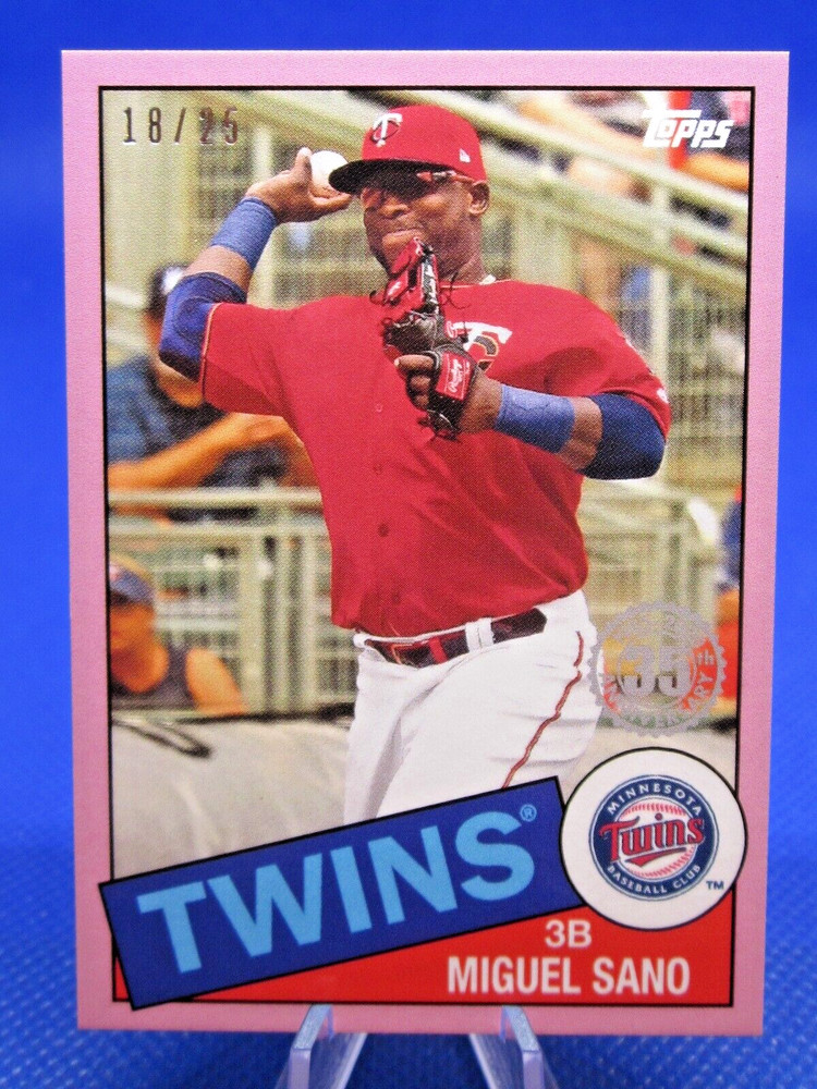 2020 TOPPS MINI #85TB-25 MIGUEL SANO 1985 DESIGN PINK PARALLEL TWINS 18/25
