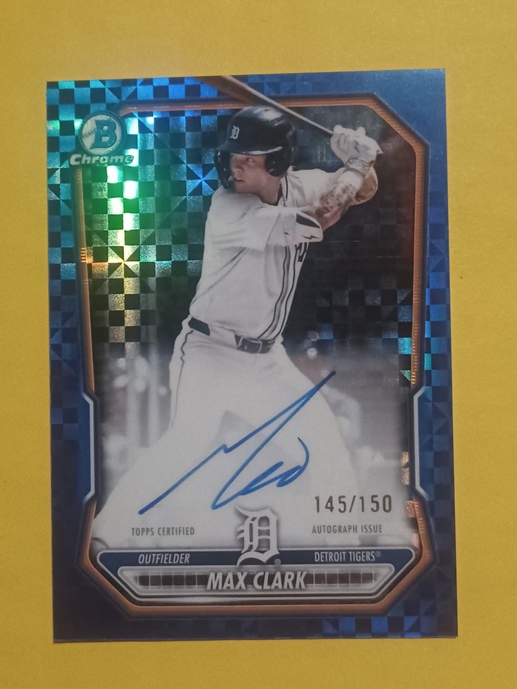 2026 Bowman Chrome Max Clark True Blue Refractor Auto /150 #CPA-MC Tigers