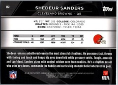 2025 Topps Chrome Black #112 Shedeur Sanders