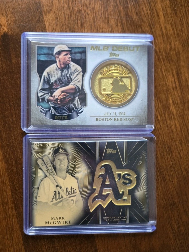 Babe Ruth 2016 Topps Mlb Debut Medallion And Mark Mcgwire Logo Pin Commemerative
