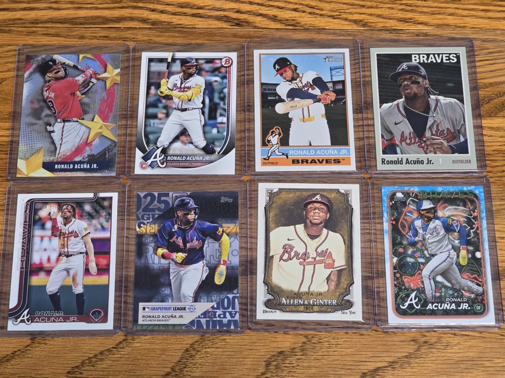 Lot Of 8 Ronald Acuna Jr. Baseball Cards Base Inserts Braves