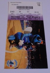 Charlotte Hornets Portland Trail Blazers Ticket Stub #11 12/29/95 Larry Johnson