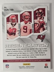 Keyshawn Johnson, Mike Evans, Emeka Egbuka 2025 Panini Phoenix – Regeneration