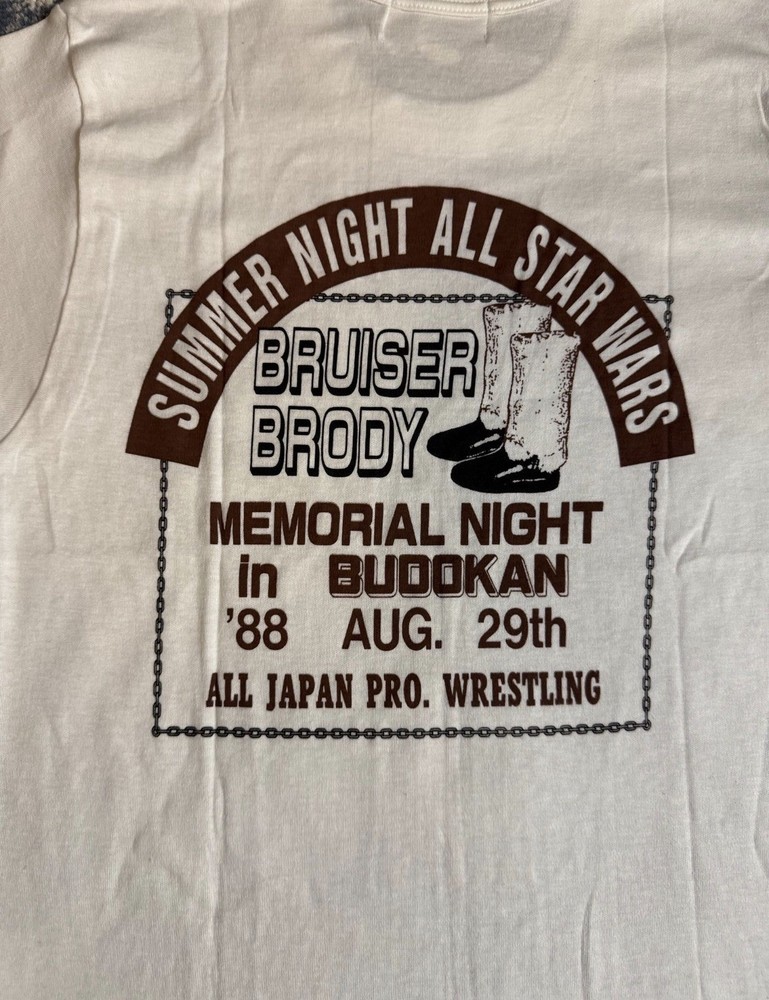Rare 1987 Bruiser Brody All Japan Wrestling Memorial VTG Wrestling Tee-SZ Small