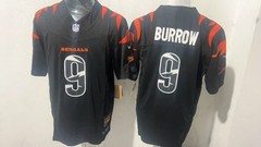 Men&rsquo;s Bengals Joe Burrow #9 Limited Player Stitched Jersey White/Black/Orange
