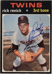1971 TOPPS Rick Renick Auto Card #694 High # Twins Vintage Baseball Signed MLB