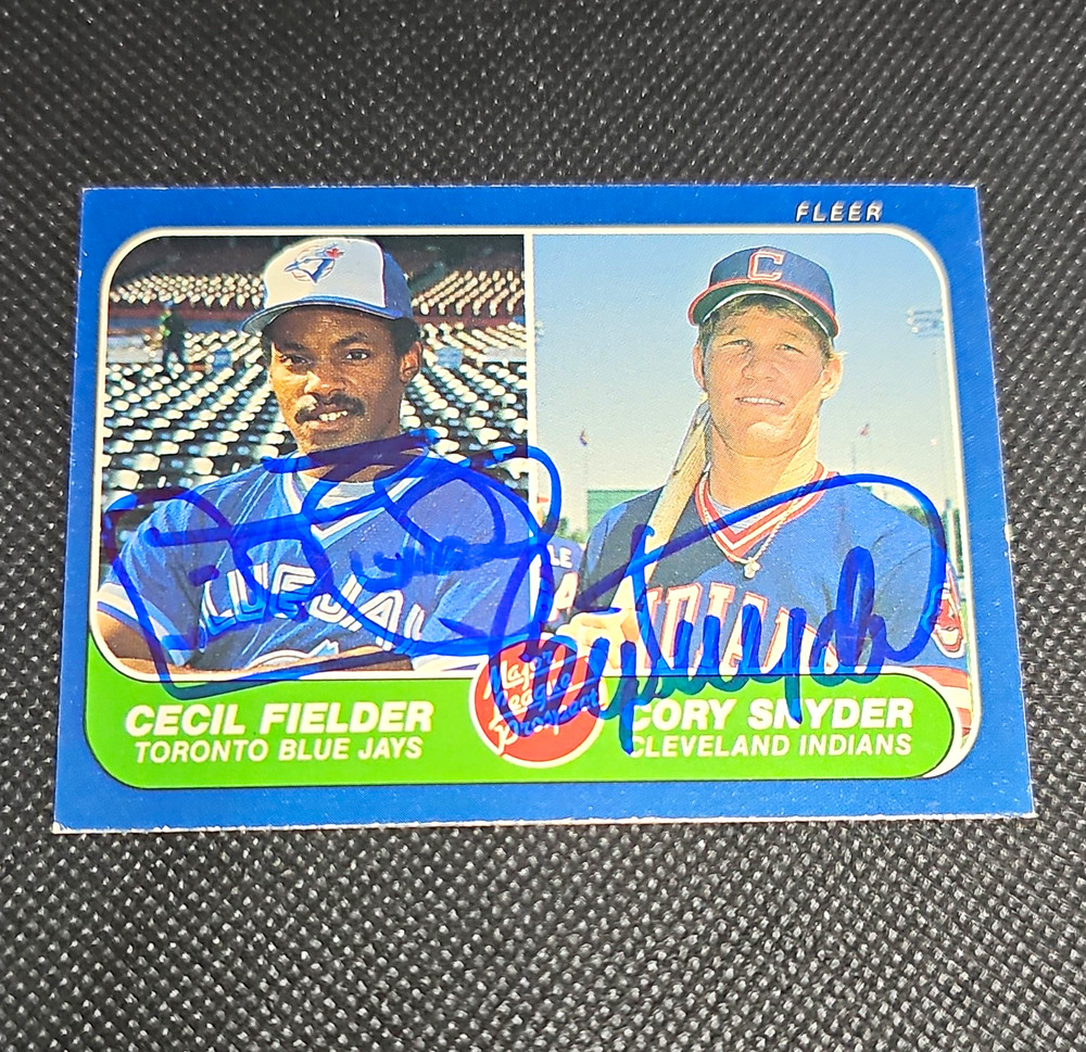 Fleer 1986 Fleer Cecil Fielder/Cory Snyder #653 Blue Jays/Indians Auto