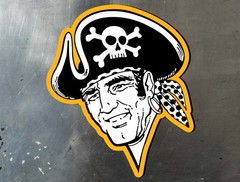 Pittsburgh Pirates Throwback All Weather UV Safe Glossy Vinyl Decal / Sticker