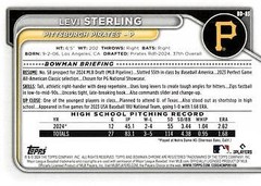 2024 Bowman Draft Paper Prospects #BD-83 Levi Sterling 1st Pittsburgh Pirates