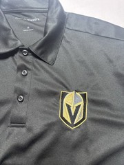 Vegas Golden Knights NHL Mens Polo Shirt Size Medium Port Authority Black Top