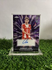 LENNART KARL 2025-26 TOPPS CHROME UCL BLACK LAZER PURPLE ROOKIE AUTO /75