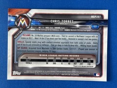 2018 Bowman Chrome Green Shimmer Refractor #BCP207 Chris Torres Marlins #/99