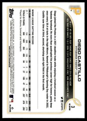 Diego Castillo 2022 Topps UK Edition #3 RC Pittsburgh Pirates