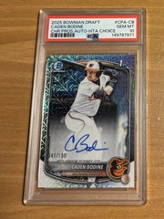 2025 Bowman Chrome Draft 1st Caden Bodine HTA Choice Refractor Auto /150 PSA 10