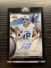 2025 Topps Chrome Black Isaac Teslaa ON CARD Auto /299 Rookie Refractor Lions 🔥