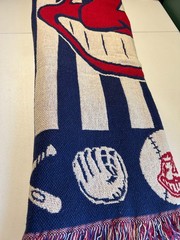 Vintage MLB Cleveland Indians Baseball Stadium Blanket Woven Cotton 52 » X 64 »