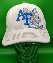 Vintage Air Force Falcons Fitted Hat S/M – Top of the World – White Blue Silver