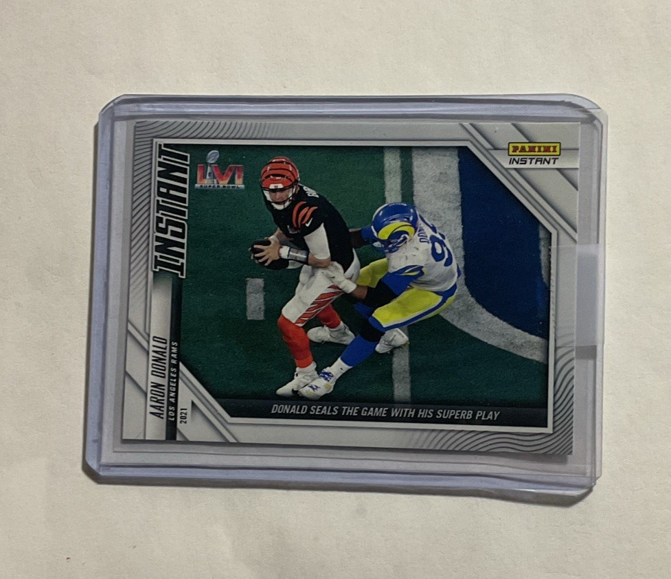 2021-2022 PANINI INSTANT #262 AARON DONALD 2 SACKS SUPER BOWL RAMS SP 358