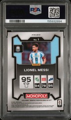 2026 Panini Prizm Monopoly FIFA World Cup Messi Four Corners Blue Wave PSA 8