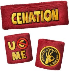 John Cena U Can&rsquo;t See Me Red Gold Headband Wristbands Sweatbands Set